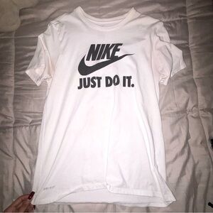 white nike athletic full sized t shirt